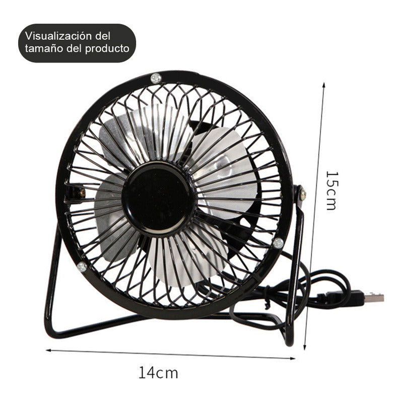 Mini Ventilador Portátil USB para Oficina Personal Negro