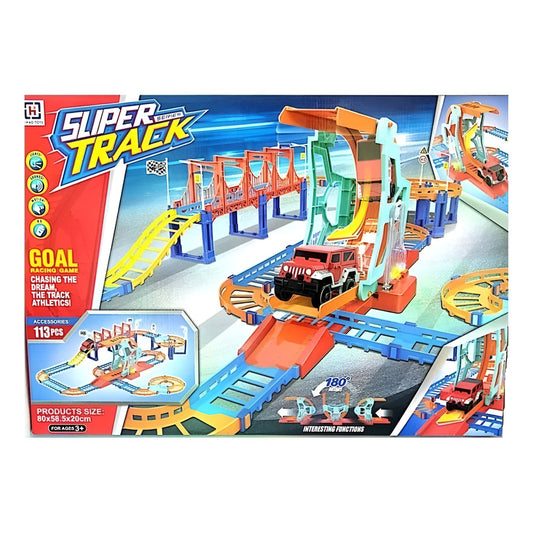 Pista Sliper Track Series Con Puente Giratorio 180° - 113 Piezas
