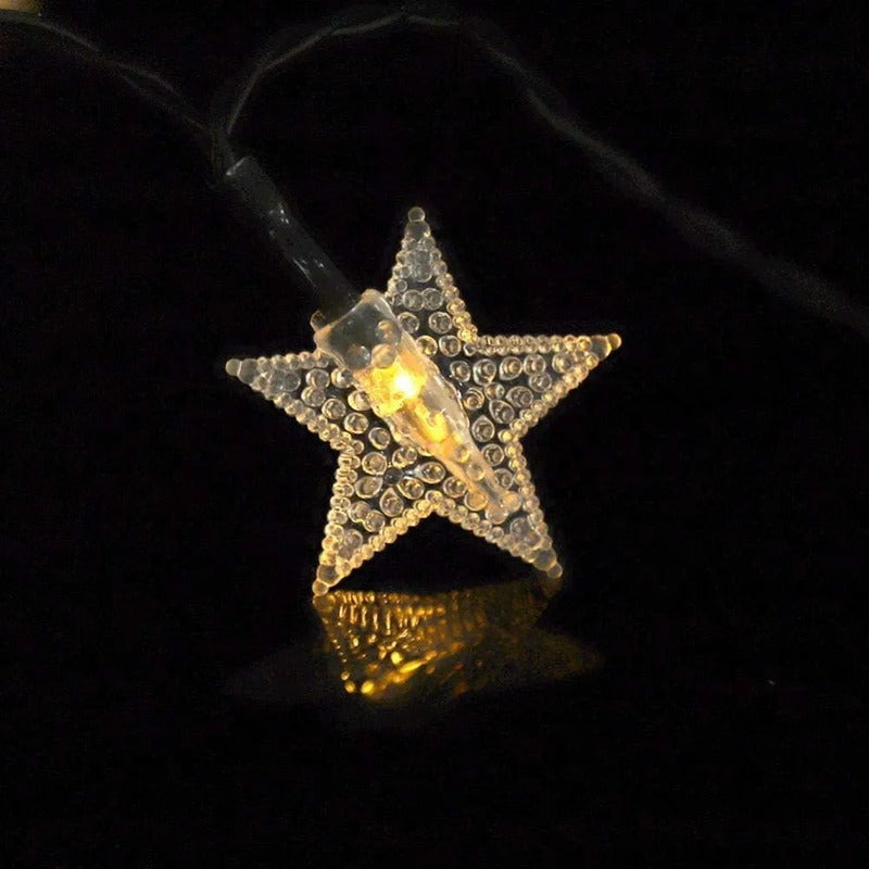 Instalación Navideña Estrellitas Panel Solar 50 Led