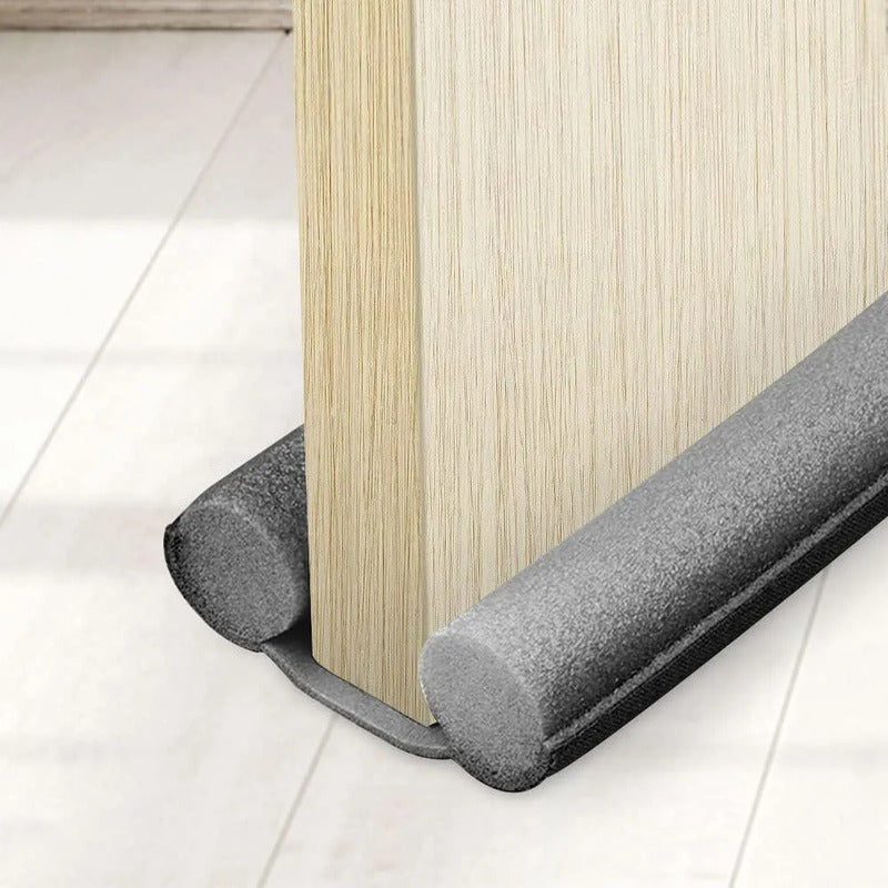 Protector doble para puerta en tela Oxford gris