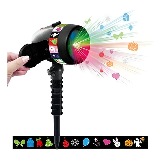 Proyector de Luces Navideñas y Festivas con 12 Diapositivas