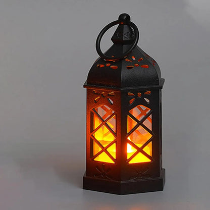 Linterna De Farol Con Vela Retro Negro - Estilo Vintage