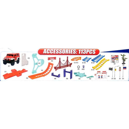 Pista Sliper Track Series Con Puente Giratorio 180° - 113 Piezas