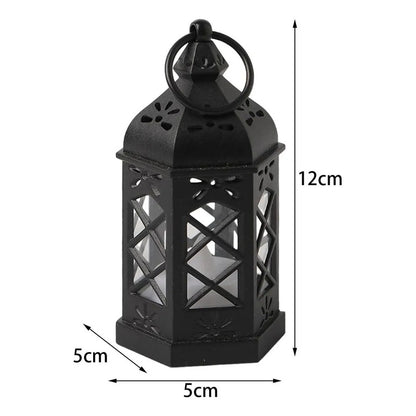 Linterna De Farol Con Vela Retro Negro - Estilo Vintage