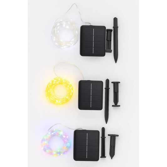 Luces Decorativas de Alambre de 10 m con Panel Solar para Navidad