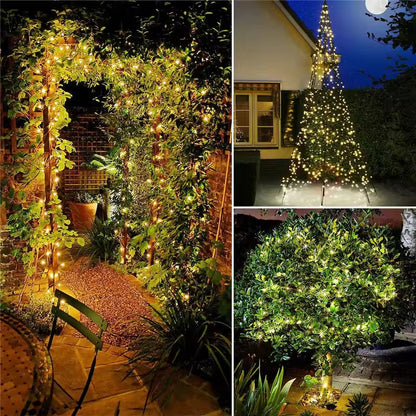 Luces Decorativas de Alambre de 10 m con Panel Solar para Navidad