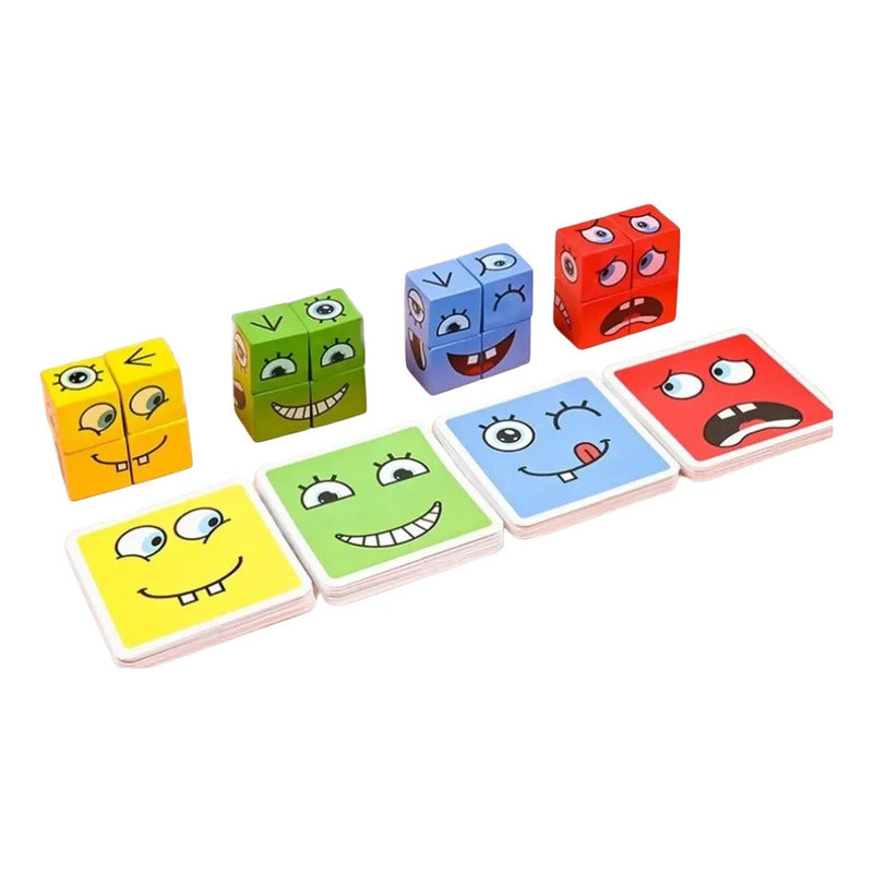 Juego Rompecabezas de Expresiones con Cubos para Niños