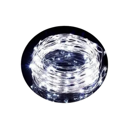 Luces Decorativas de Alambre de 10 m con Panel Solar para Navidad