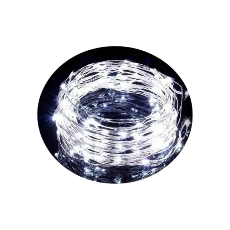 Luces LED Decorativas Alambre 20M con Panel Solar para Exterior