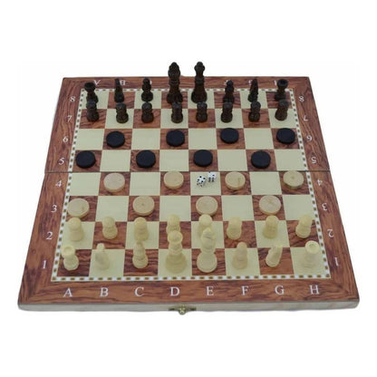 Tablero 3 En 1: Ajedrez, Damas y Backgammon