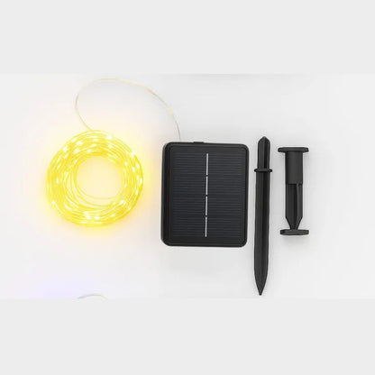 Luces Decorativas de Alambre de 10 m con Panel Solar para Navidad