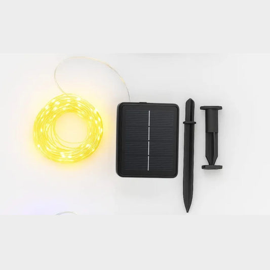 Luces LED Decorativas Alambre 20M con Panel Solar para Exterior