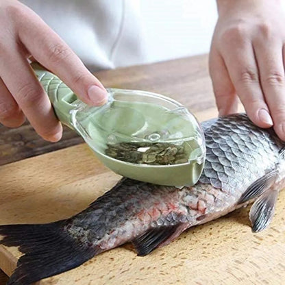 Quita Escamas Descamador de Pescado con Depósito