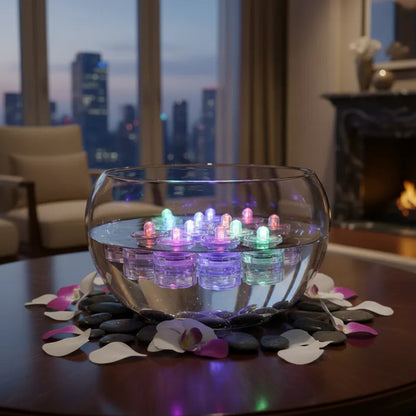 Set de 12 Velas LED Sumergibles para Decoración del Hogar