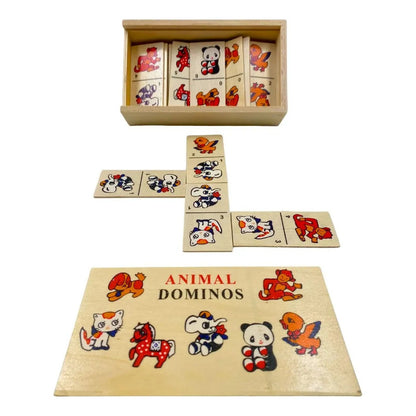 Juego De Mesa Didáctico - Dominó de Animales en Madera