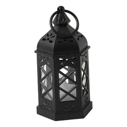 Linterna De Farol Con Vela Retro Negro - Estilo Vintage