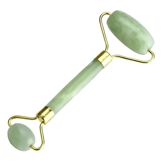 Rodillo Masajeador Facial de Jade Verde para el Cuidado de la Piel