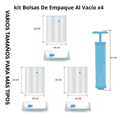 Bolsas Al Vacío Ahorradoras de Espacio con Bomba