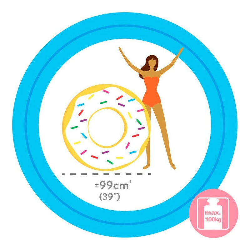 Dona inflable divertida para piscina y verano