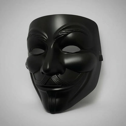 Máscara V De Vendetta Anonymous Disfraz Halloween Negra Negro