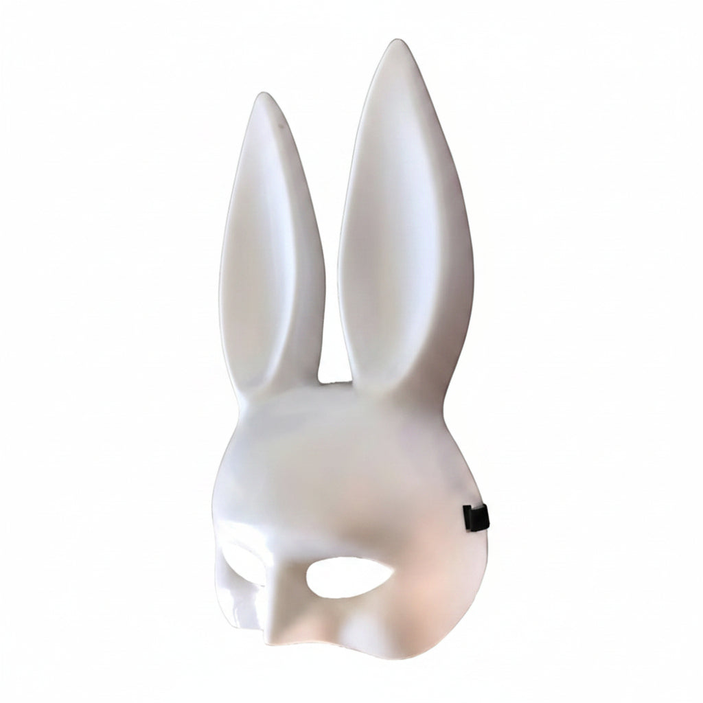 Antifaz Conejo Cosplay Halloween Unisex Blanco Blanco