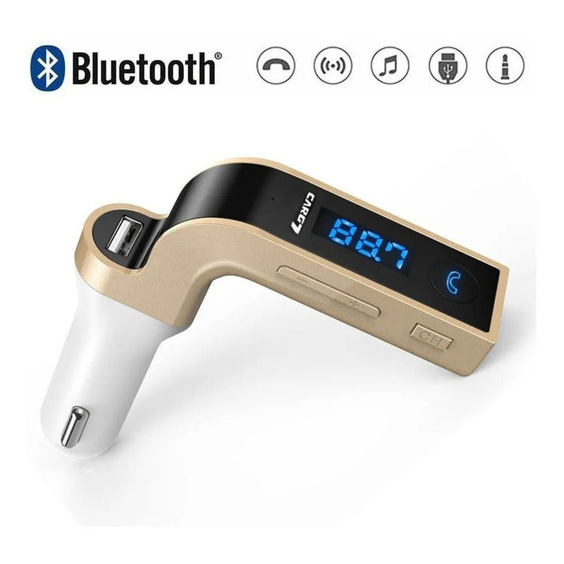 Receptor Bluetooth Cargador USB Auto FM Manos Libres CARG7