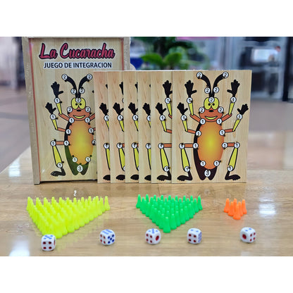 Juego de Mesa Familiar La Cucaracha en Madera - Diversión Asegurada
