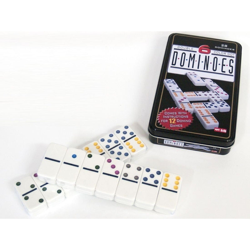 Dominó Clásico Doble 6 - Juego de Mesa con Estuche Metálico