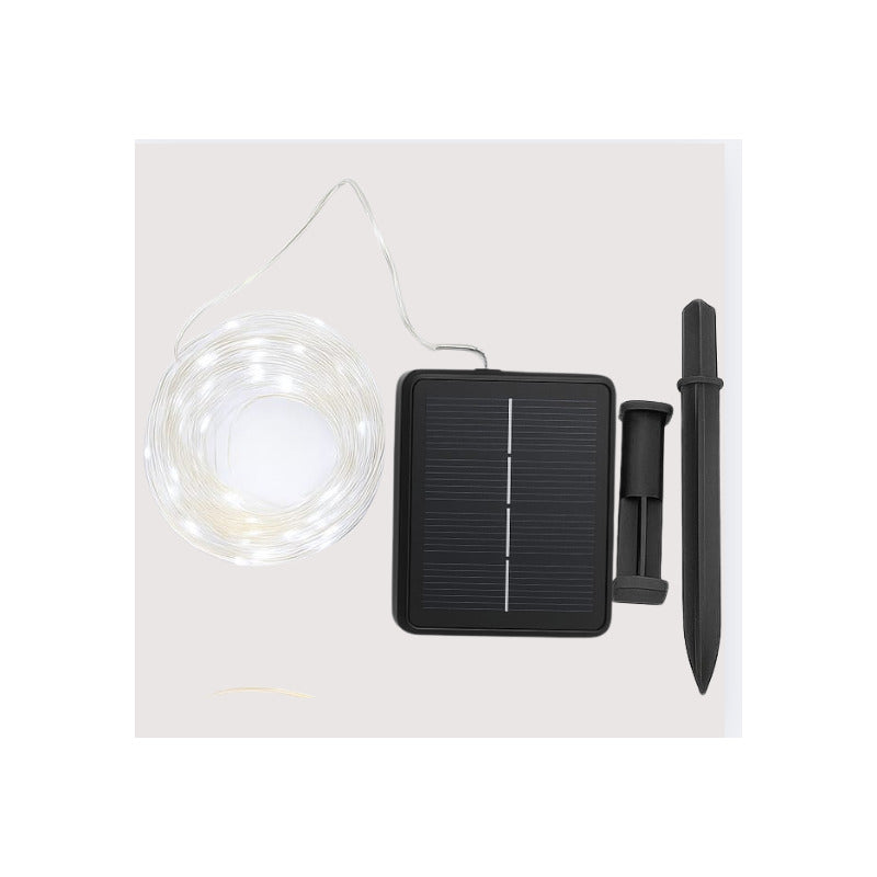 Luces Decorativas de Alambre de 10 m con Panel Solar para Navidad