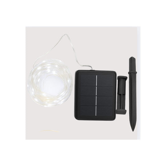 Luces Decorativas de Alambre de 10 m con Panel Solar para Navidad