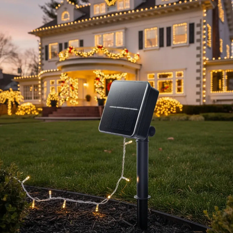 Luces Navideñas Solares Lineales 300 LED para Exterior