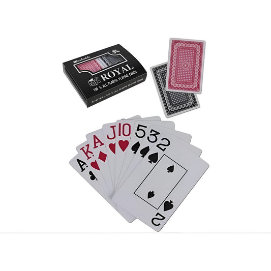 Cartas de Póker Royal con Estuche - 100% Plástico Durable