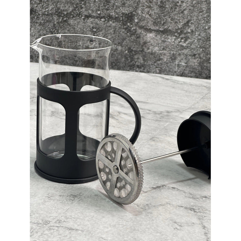 Cafetera Prensa Francesa Émbolo Manual Vidrio 350ml Negro