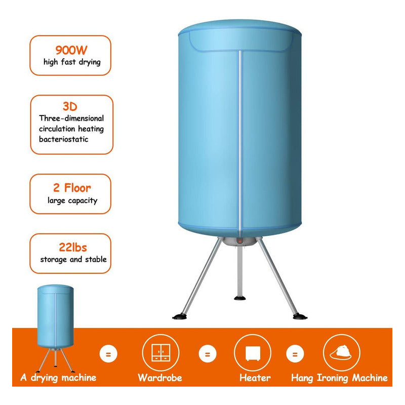 Secadora De Ropa Eléctrica Portátil Azul Marino 110v
