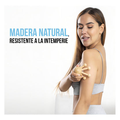 Masajeador de Madera Portátil en Forma de Pulpo