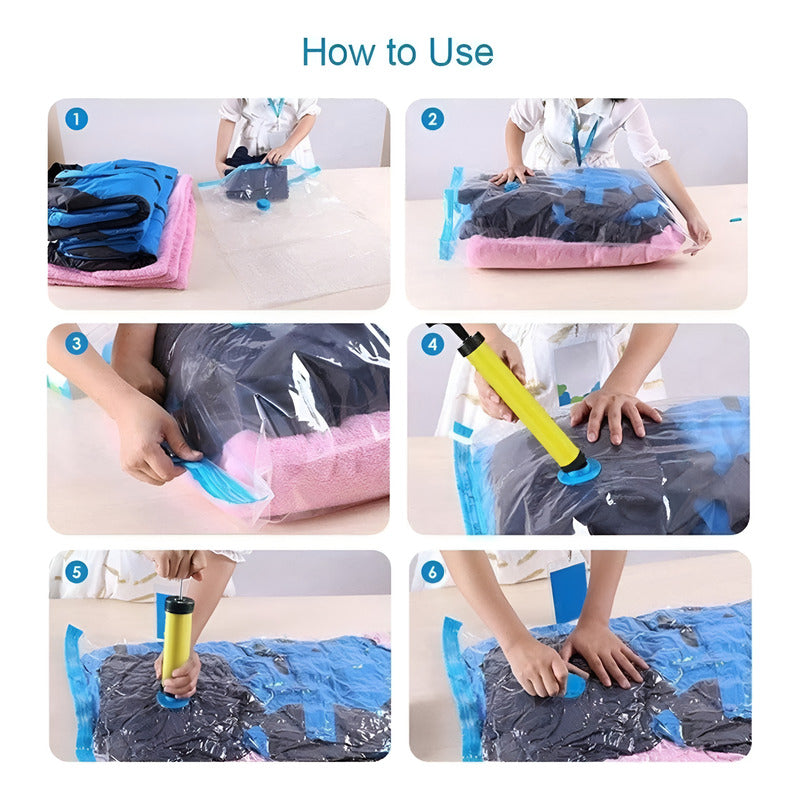 Kit 5 bolsas al vacío con bomba de succión