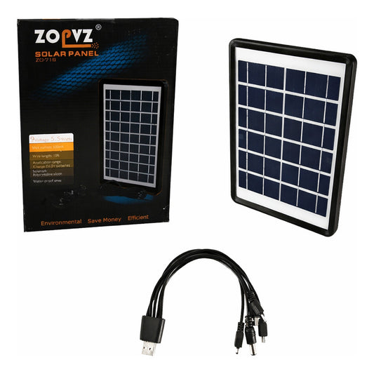 Panel Solar Portátil Zopvz 9V 5.5W Multiconector USB