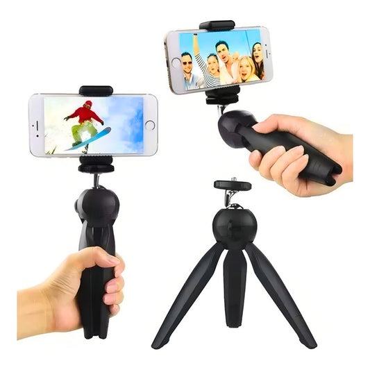 Mini Trípode Plegable para Celular y Cámara - Ideal para Viajes