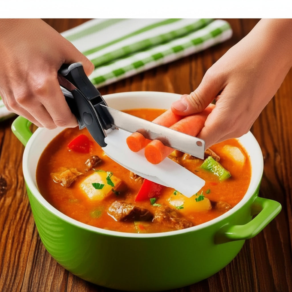 Combo Tabla Picar Plegable 3 en 1 y Cuchillo Tijera