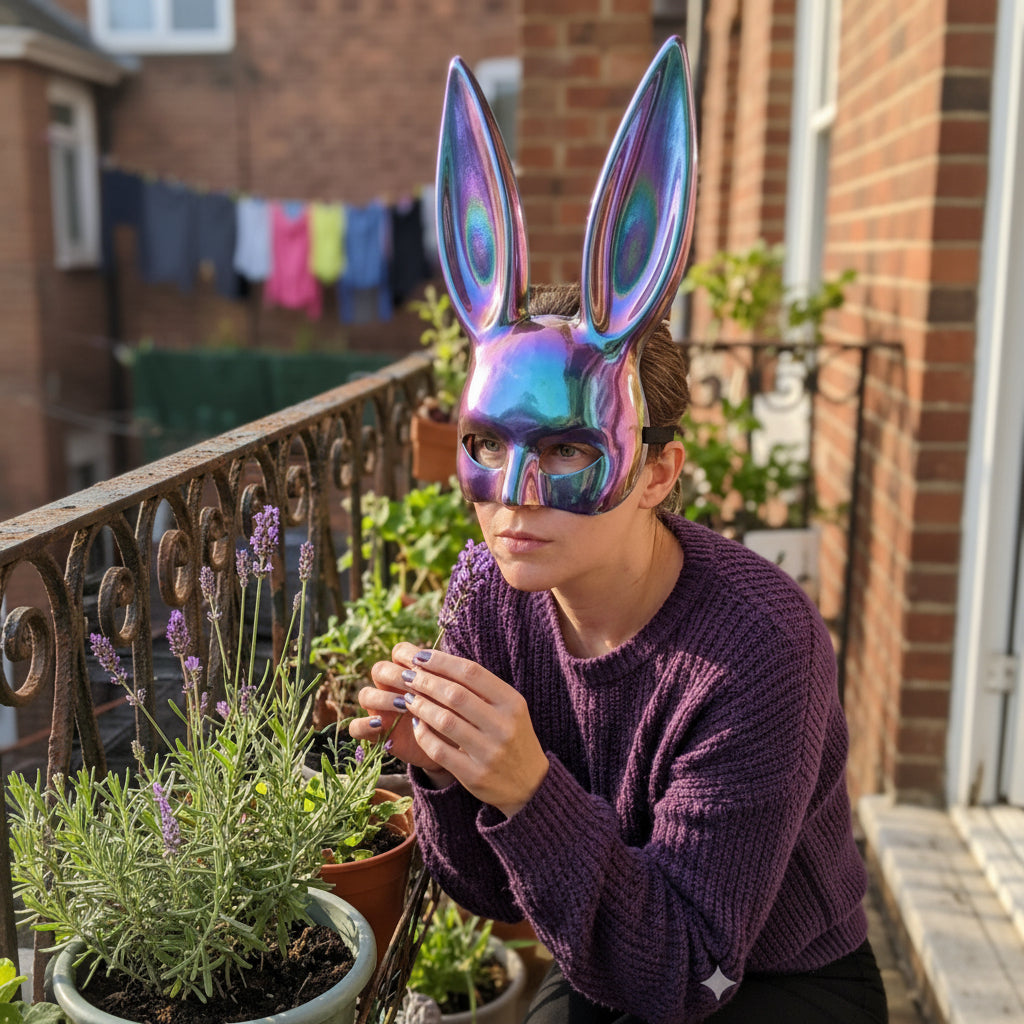 Antifaz Tornasol Máscara Conejo Cosplay Halloween Unisex Tornasol