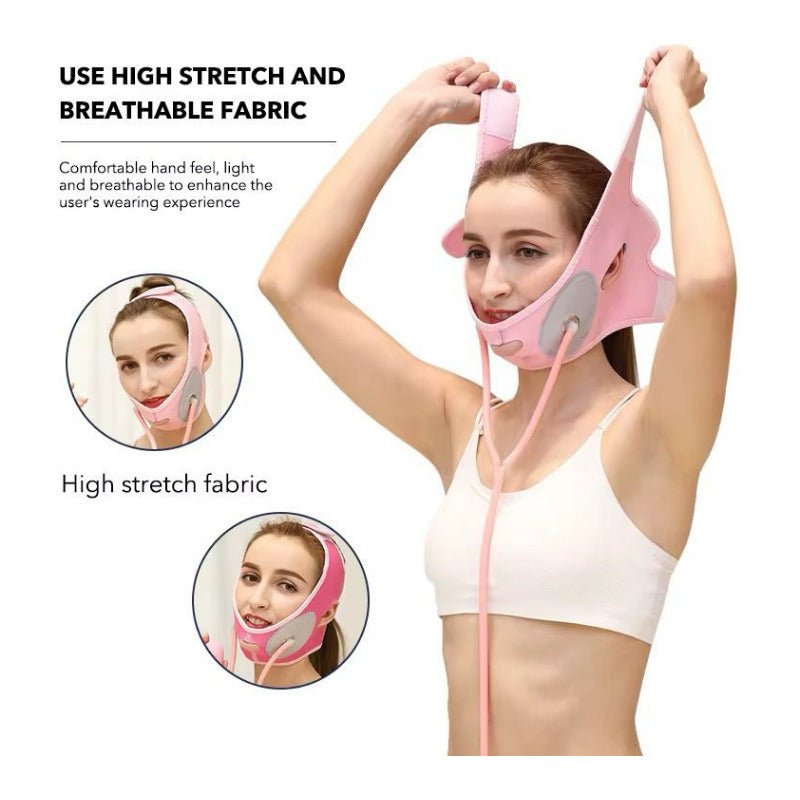Reductor de Papada para Dama - Faja Mentonera Rosa