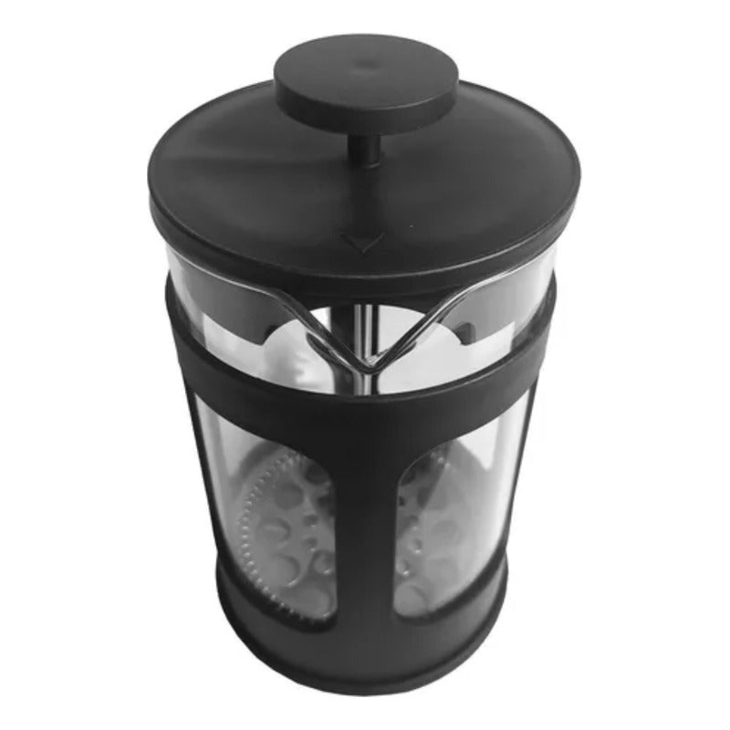 Cafetera Prensa Francesa Émbolo Manual Vidrio 350ml Negro