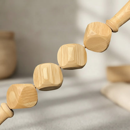 Masajeador Facial Doble Esfera de Madera para Relajación