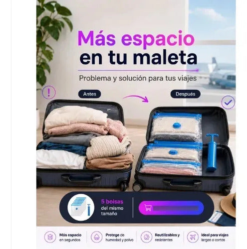 Bolsas Al Vacío Ahorradoras de Espacio con Bomba