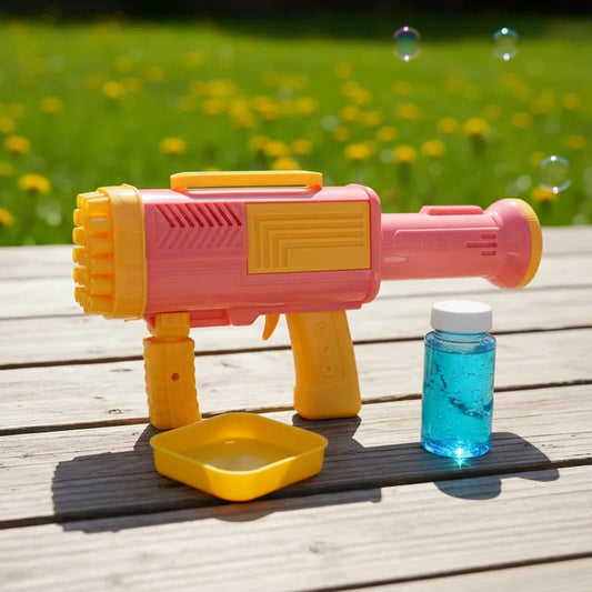 Pistola De Burbujas Juguete Para Niños Con 34 Agujeros