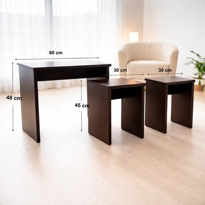 Set 3 Mesas De Noche Wengue - Estilo y Funcionalidad