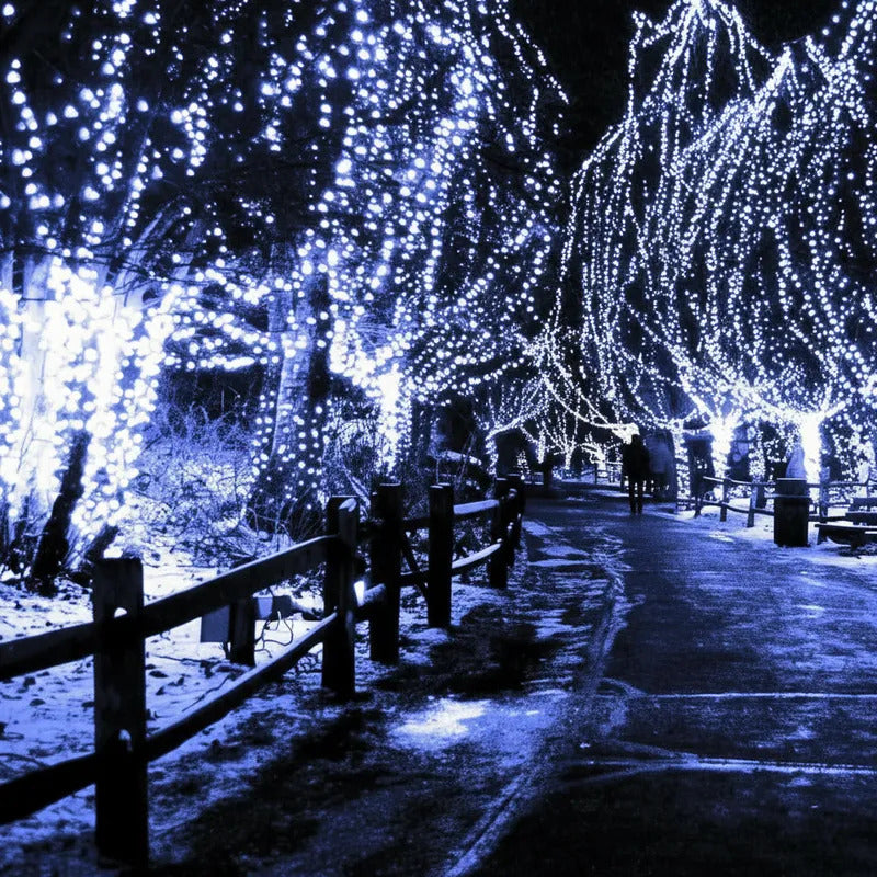 Luces Navideñas Solares Lineales 300 LED para Exterior