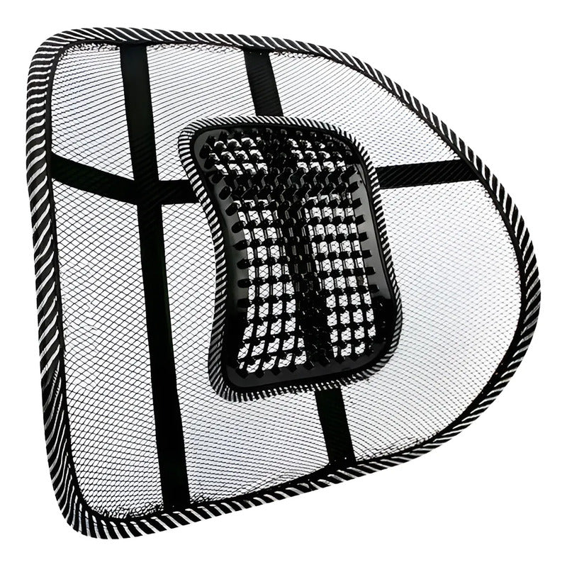 Soporte Lumbar Ergonómico para Oficina y Auto - Color Negro