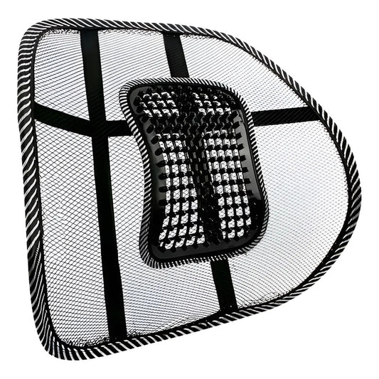 Soporte Lumbar Ergonómico para Oficina y Auto - Color Negro