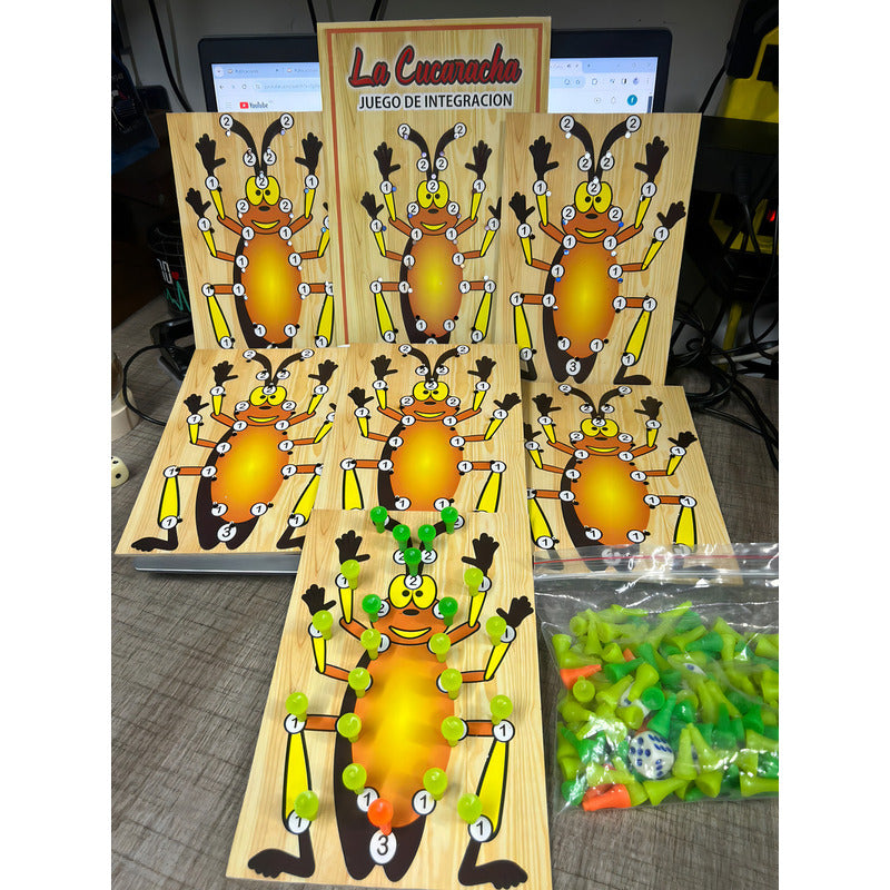 Juego de Mesa Familiar La Cucaracha en Madera - Diversión Asegurada